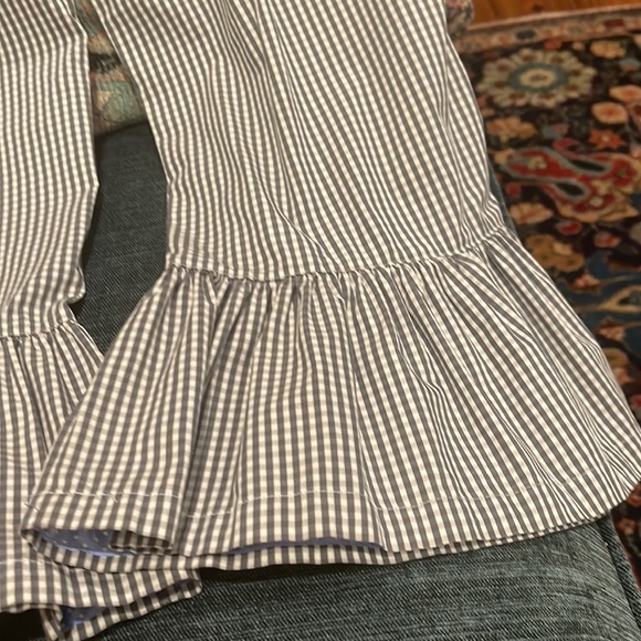 Matilda jane gingham cotton pants, elastic waist back, adjustable buttons front - Picture 5 of 6